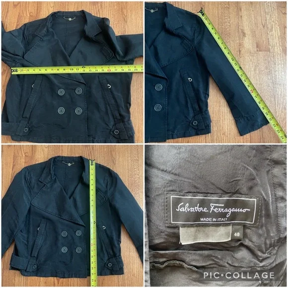 Salvatore Ferragamo black double breasted blouse top size EU 48 - Picture 15 of 15